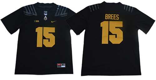 Purdue Boilermakers #15 Drew Brees Black Limited Stitched NCAA Jersey
