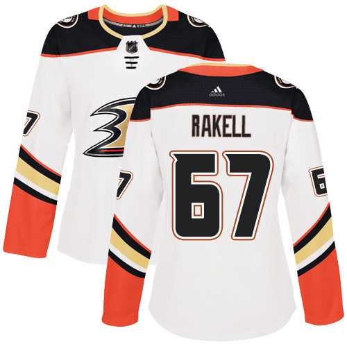 Women's Adidas Anaheim Ducks #67 Rickard Rakell White Road Authentic Stitched NHL Jersey