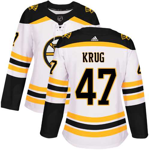 Women's Adidas Boston Bruins #47 Torey Krug White Road Authentic Stitched NHL Jersey