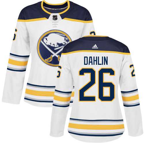 Women's Adidas Buffalo Sabres #26 Rasmus Dahlin White Road Authentic Stitched NHL Jersey