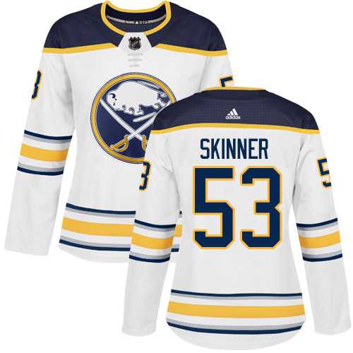 Women's Adidas Buffalo Sabres #53 Jeff Skinner White Road Authentic Stitched NHL Jersey