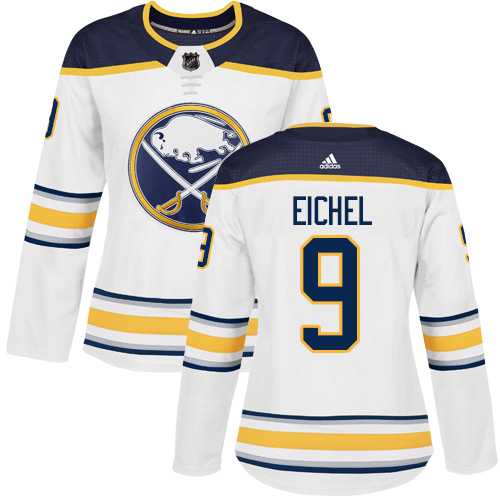 Women's Adidas Buffalo Sabres #9 Jack Eichel White Road Authentic Stitched NHL Jersey