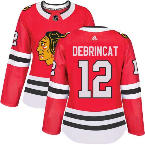 Women's Adidas Chicago Blackhawks #12 Alex DeBrincat Red Home Authentic Stitched NHL Jersey