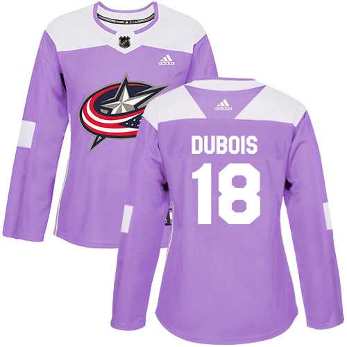 Women's Adidas Columbus Blue Jackets #18 Pierre-Luc Dubois Purple Authentic Fights Cancer Stitched NHL Jersey