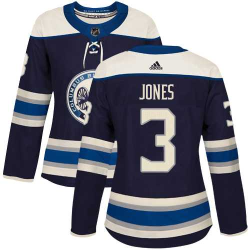 Women's Adidas Columbus Blue Jackets #3 Seth Jones Navy Alternate Authentic Stitched NHL Jersey