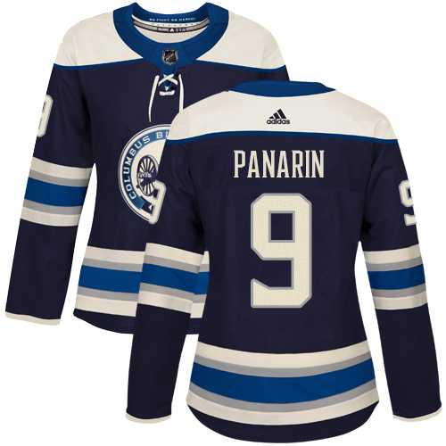 Women's Adidas Columbus Blue Jackets #9 Artemi Panarin Navy Alternate Authentic Stitched NHL Jersey