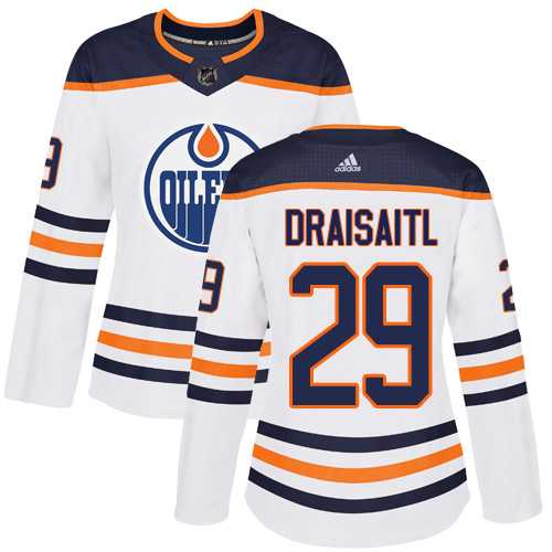 Women's Adidas Edmonton Oilers #29 Leon Draisaitl White Road Authentic Stitched NHL Jersey
