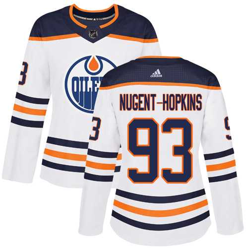 Women's Adidas Edmonton Oilers #93 Ryan Nugent-Hopkins White Road Authentic Stitched NHL Jersey