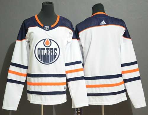 Women's Adidas Edmonton Oilers Blank White Road Authentic Stitched NHL Jersey