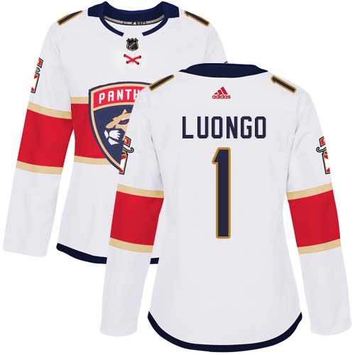 Women's Adidas Florida Panthers #1 Roberto Luongo White Road Authentic Stitched NHL Jersey