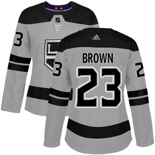 Women's Adidas Los Angeles Kings #23 Dustin Brown Gray Alternate Authentic Stitched NHL Jersey