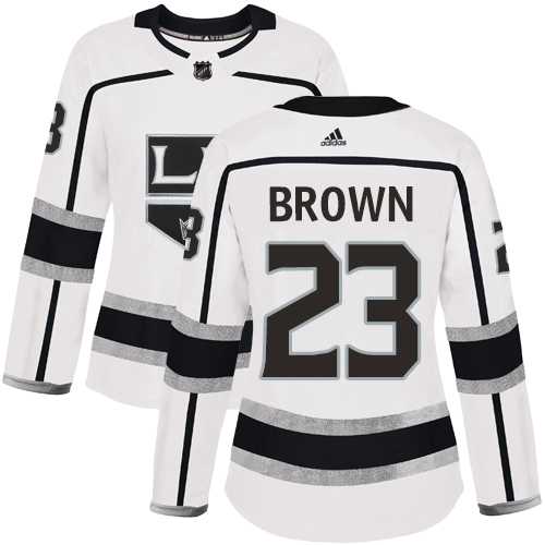 Women's Adidas Los Angeles Kings #23 Dustin Brown White Road Authentic Stitched NHL Jersey
