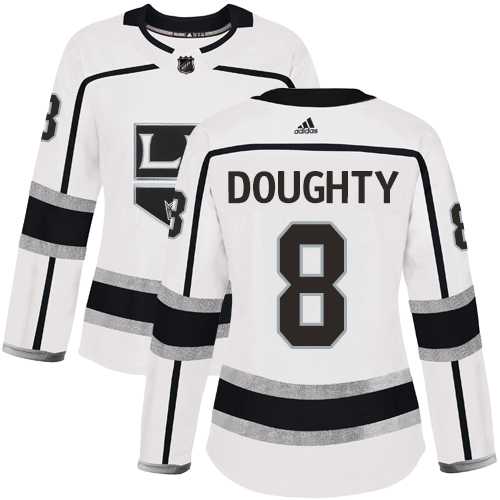 Women's Adidas Los Angeles Kings #8 Drew Doughty White Road Authentic Stitched NHL Jersey