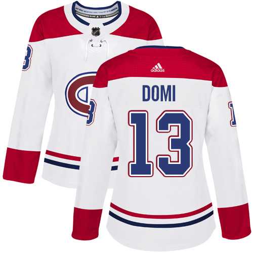 Women's Adidas Montreal Canadiens #13 Max Domi White Road Authentic Stitched NHL Jersey