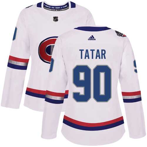Women's Adidas Montreal Canadiens #90 Tomas Tatar White Authentic 2017 100 Classic Stitched NHL Jersey
