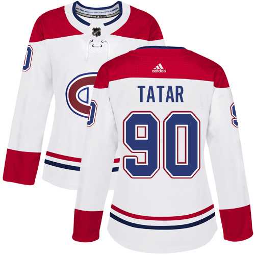 Women's Adidas Montreal Canadiens #90 Tomas Tatar White Road Authentic Stitched NHL Jersey