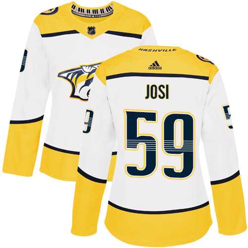 Women's Adidas Nashville Predators #59 Roman Josi White Road Authentic Stitched NHL Jersey