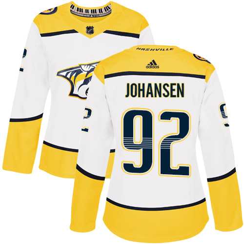 Women's Adidas Nashville Predators #92 Ryan Johansen White Road Authentic Stitched NHL Jersey