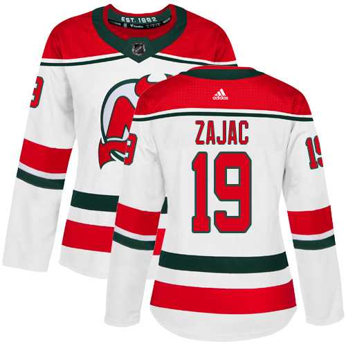Women's Adidas New Jersey Devils #19 Travis Zajac White Alternate Authentic Stitched NHL Jersey