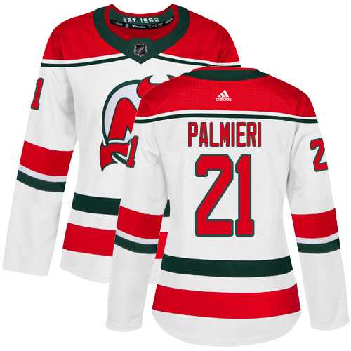 Women's Adidas New Jersey Devils #21 Kyle Palmieri White Alternate Authentic Stitched NHL Jersey