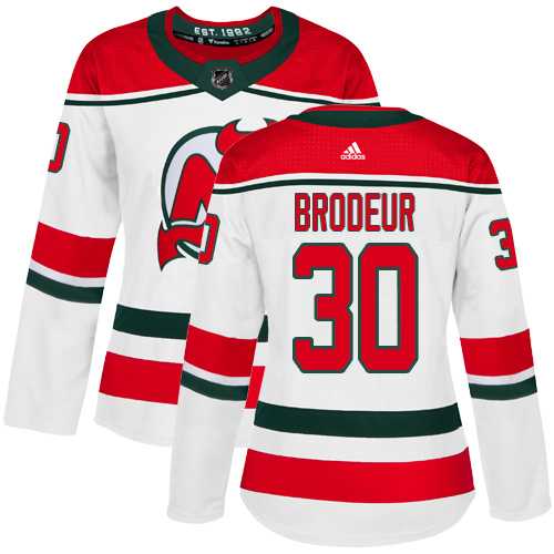 Women's Adidas New Jersey Devils #30 Martin Brodeur White Alternate Authentic Stitched NHL Jersey