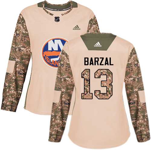 Women's Adidas New York Islanders #13 Mathew Barzal Camo Authentic 2017 Veterans Day Stitched NHL Jersey