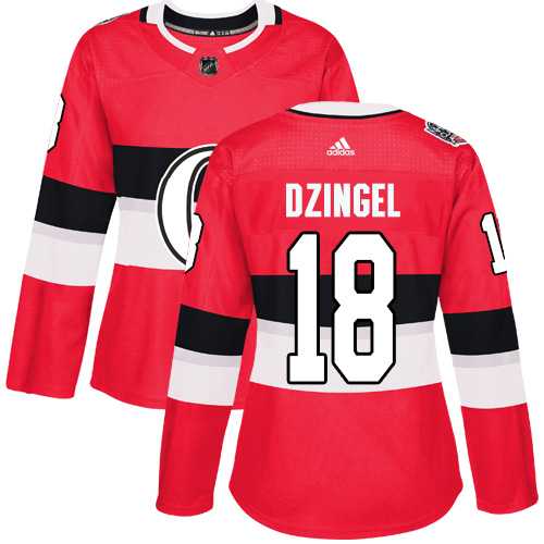 Women's Adidas Ottawa Senators #18 Ryan Dzingel Red Authentic 2017 100 Classic Stitched NHL Jersey