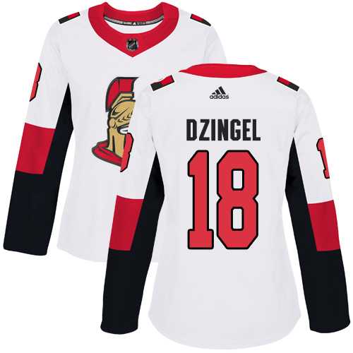 Women's Adidas Ottawa Senators #18 Ryan Dzingel White Road Authentic Stitched NHL Jersey