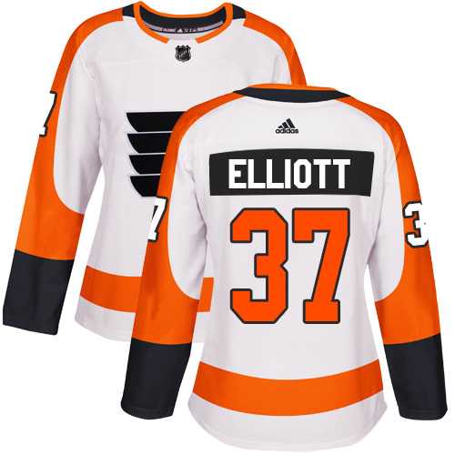 Women's Adidas Philadelphia Flyers #37 Brian Elliott White Road Authentic Stitched NHL Jersey