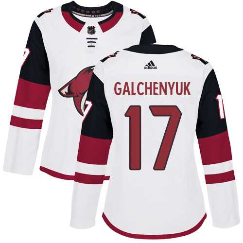 Women's Adidas Phoenix Coyotes #17 Alex Galchenyuk White Road Authentic Stitched NHL Jersey