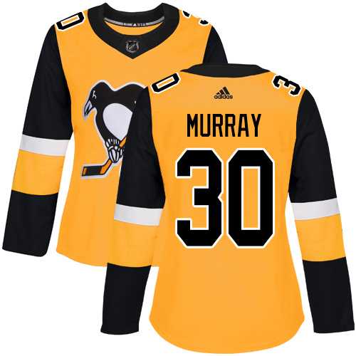Women's Adidas Pittsburgh Penguins #30 Matt Murray Gold Alternate Authentic Stitched NHL Jersey