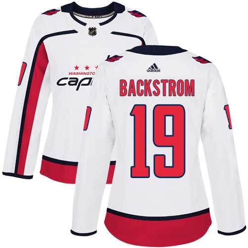 Women's Adidas Washington Capitals #19 Nicklas Backstrom White Road Authentic Stitched NHL Jersey