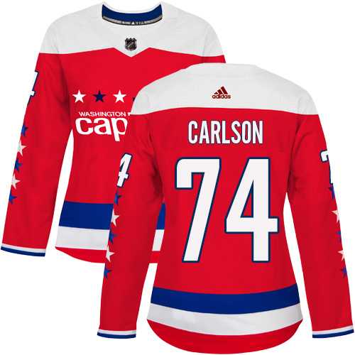 Women's Adidas Washington Capitals #74 John Carlson Red Alternate Authentic Stitched NHL Jersey