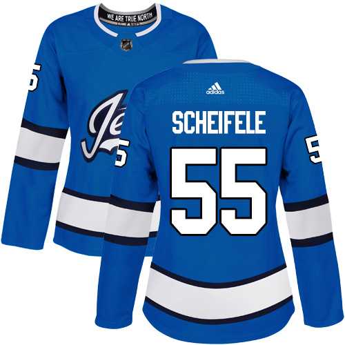 Women's Adidas Winnipeg Jets #55 Mark Scheifele Blue Alternate Authentic Stitched NHL Jersey