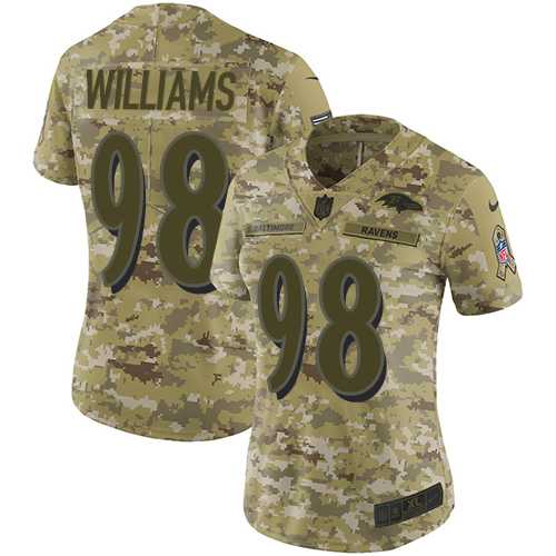 Women's Nike Baltimore Ravens #98 Brandon Williams Camo Stitched NFL Limited 2018 Salute to Service Jersey