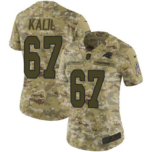 Women's Nike Carolina Panthers #67 Ryan Kalil Camo Stitched NFL Limited 2018 Salute to Service Jersey