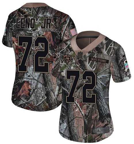 Women's Nike Chicago Bears #72 Charles Leno Jr Camo Stitched Football Limited Rush Realtree Jersey