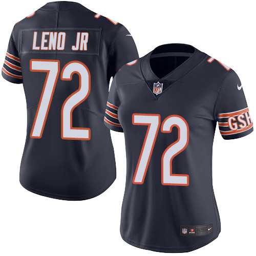 Women's Nike Chicago Bears #72 Charles Leno Jr Navy Blue Team Color Stitched Football Vapor Untouchable Limited Jersey
