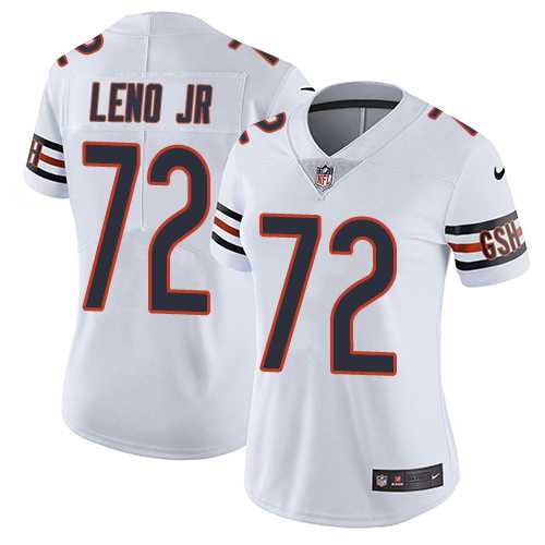 Women's Nike Chicago Bears #72 Charles Leno Jr White Stitched Football Vapor Untouchable Limited Jersey