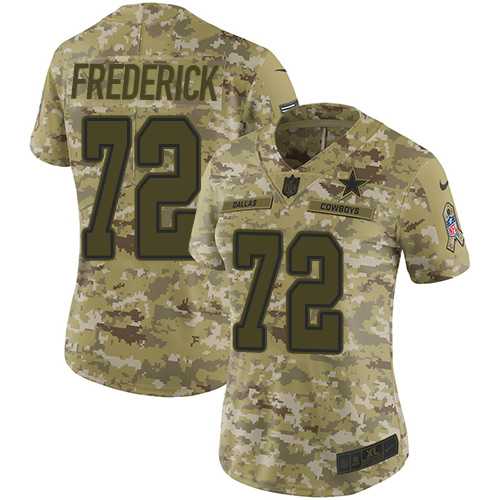 Women's Nike Dallas Cowboys #72 Travis Frederick Camo Stitched NFL Limited 2018 Salute to Service Jersey