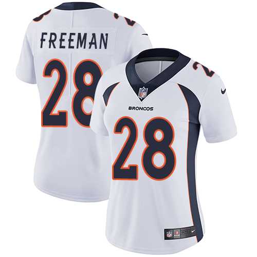 Women's Nike Denver Broncos #28 Royce Freeman White Stitched NFL Vapor Untouchable Limited Jersey