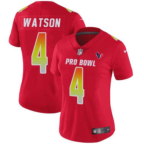 Women's Nike Houston Texans #4 Deshaun Watson Red Stitched NFL Limited AFC 2019 Pro Bowl Jersey