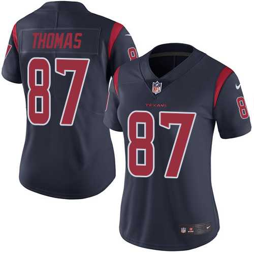 Women's Nike Houston Texans #87 Demaryius Thomas Navy Blue Stitched NFL Limited Rush Jersey