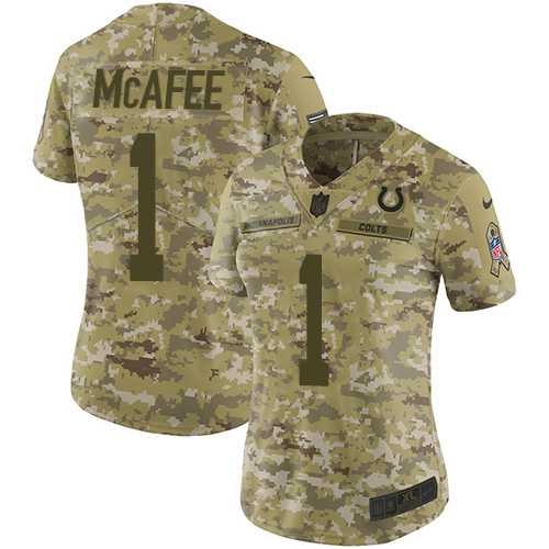 Women's Nike Indianapolis Colts #1 Pat McAfee Camo Stitched NFL Limited 2018 Salute to Service Jersey