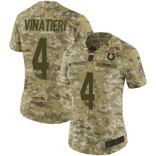 Women's Nike Indianapolis Colts #4 Adam Vinatieri Camo Stitched NFL Limited 2018 Salute to Service Jersey