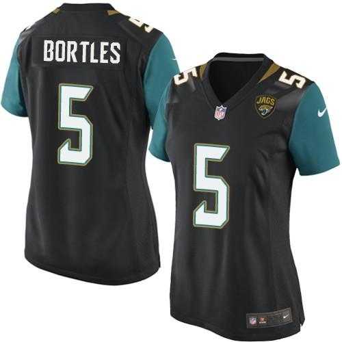 Women's Nike Jacksonville Jaguars #5 Blake Bortles Black Team Color Stitched NFL Elite Jersey