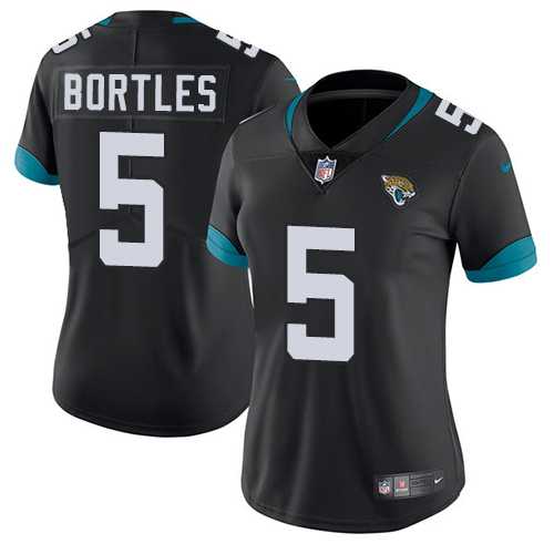Women's Nike Jacksonville Jaguars #5 Blake Bortles Black Team Color Stitched NFL Vapor Untouchable Limited Jersey