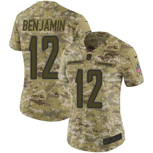 Women's Nike Los Angeles Chargers #12 Travis Benjamin Camo Stitched NFL Limited 2018 Salute to Service Jersey