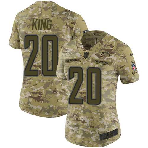 Women's Nike Los Angeles Chargers #20 Desmond King Camo Stitched NFL Limited 2018 Salute to Service Jersey