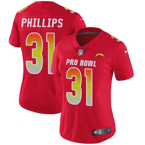 Women's Nike Los Angeles Chargers #31 Adrian Phillips Red Stitched NFL Limited AFC 2019 Pro Bowl Jersey